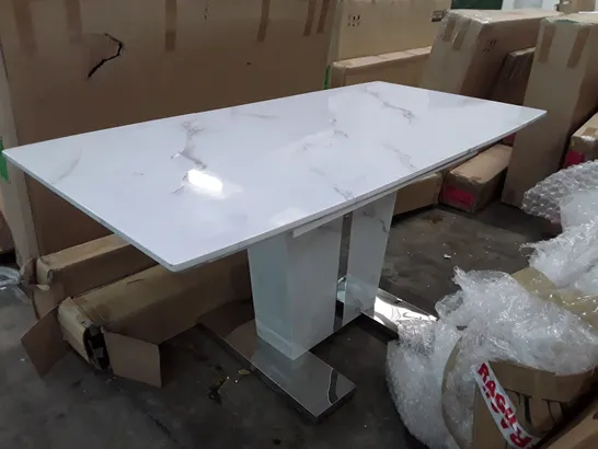 MARBLE EFFECT 120-160CM EXTENDABLE DINING TABLE