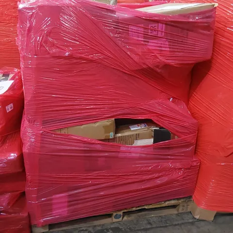 PALLET OF ASSORTED HOUSEHOLD ITEMS AND CONSUMER PRODUCTS. INCLUDING; OFFICE CHAIR, COOKER HOOD, HEATER FAN, BOXED FURNITURE ETC 