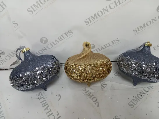 ALISON CORK SET OF GLITTER ELLIPSE BAUBLES