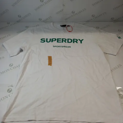 SUPERDRY GRAPHIC T SHIRT IN WHITE SIZE MEDIUM