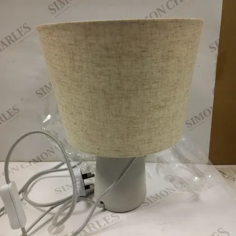 JOHN LEWIS & PARTNERS LINNEY TABLE LAMP (LINEN SHADE CONCRETE)