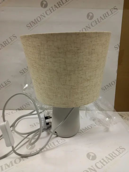 JOHN LEWIS & PARTNERS LINNEY TABLE LAMP (LINEN SHADE CONCRETE)