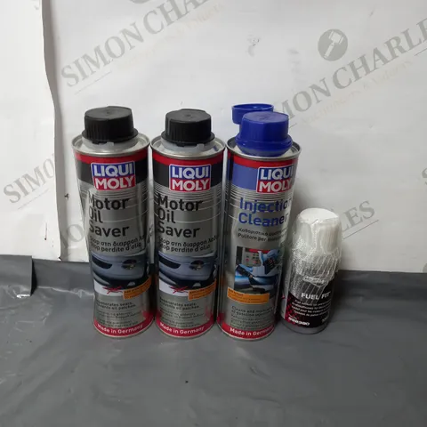 LOT OF 4 MOTOR LIQUIDS - MOTOR OIL SAVER - INJECTOR CLEANER - FUEL FIT 