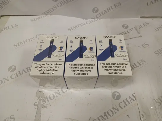 BOX OF 30 SMOK 2% VVOW VAPE ENERGY DISPOSABLE VAPES