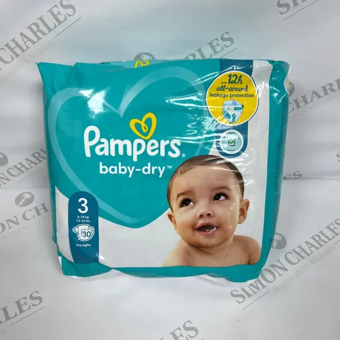 PAMPERS BABY DRY SIZE 3 30PC NAPPIES