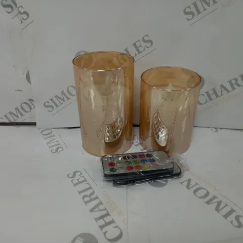 BOXED SET OF 2 FLAMLESS LED CANDLES 