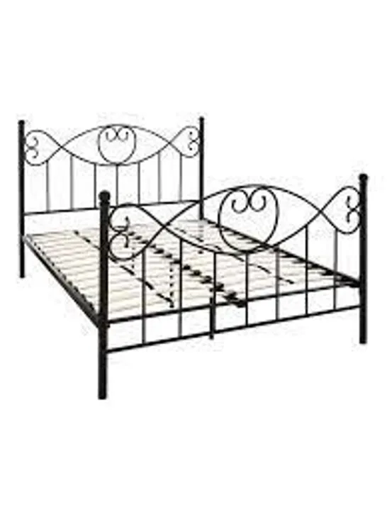 BOXED GRADE 1 JULIETTE BLACK KING BED FRAME (2 BOXES)