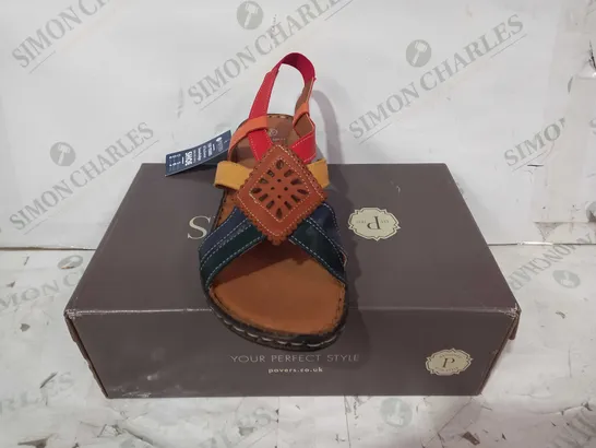 BOXED PAIR OF PAVERS OPEN TOE SANDALS IN MULTI-COLOUR EU SIZE 41