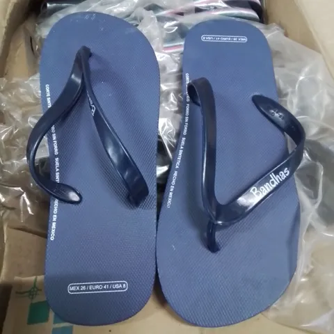 BOX CONTAINING 20 PAIRS OF MEXICO BANDHAS FLIPFLOP/SANDLES SIZE 7UK