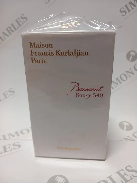 BOXED AND SEALED MAISON FRANCIS KURKDJIAN PARIS BACCARAT ROUGE 540 EAU DE PARFUM 70 ML