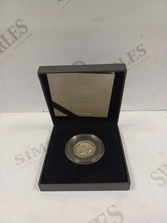 THE ROYAL MINT 100TH ANNIVERSARY OF OUR BBC 2022 UK 50P SILVER PROOF PIEDFORT COIN 