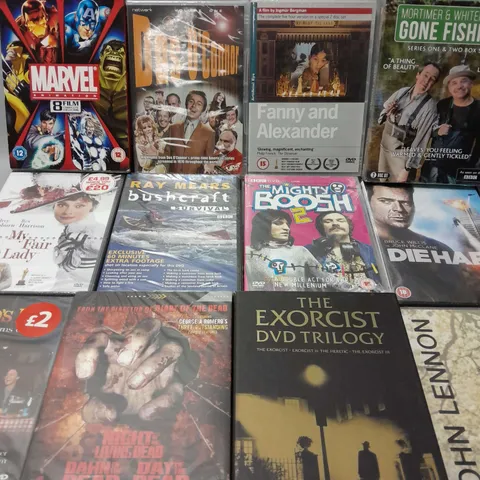 APPROXIMATELY 24 ASSORTED DVDS, TO INCLUDE THE MIGHTY BOOSH SEASON 2, THE EXORCIST DVD TRILOGY, MARVEL ANIMATIO 8 FILM COMPLETE COLLECTION, ETC