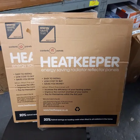 TWO BOXES OF HEATKEEPER ENERGY SAVING RADIATOR REFLECTOR PANELS - APPROXIMATELY 25