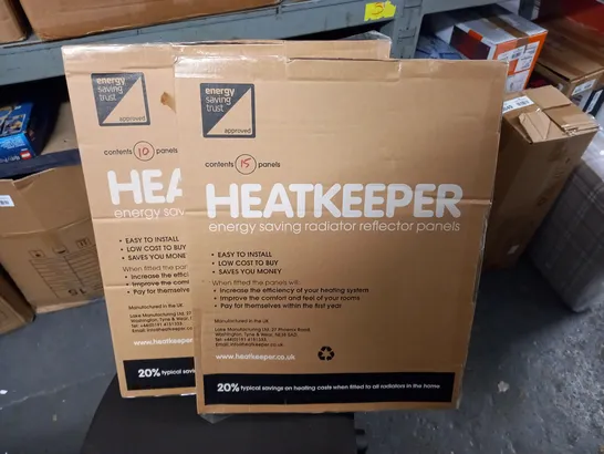 TWO BOXES OF HEATKEEPER ENERGY SAVING RADIATOR REFLECTOR PANELS - APPROXIMATELY 25