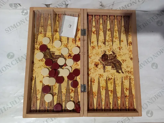 VINTAGE GREEK THEMED BACKGAMMON BOARD/SET