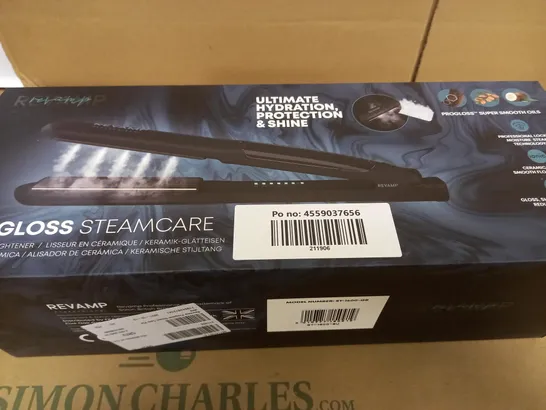 BOXED REVAMP PROGLOSS STEAMCARE CERAMIC STRAIGHTENER 