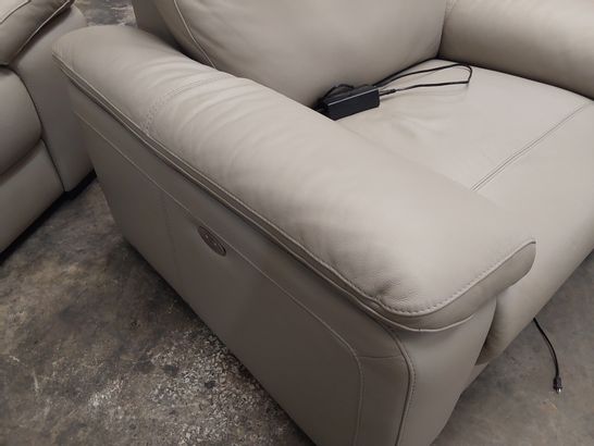 QUALITY ITALIAN DESIGN & MANUFACTURED RIALTO LOUNGE SUITE IN CLAY LEATHER, COMPRISING DOUBLE RECLINING THREE SEATER SOFA & PAIR POWER RECLINING EASY CHAIRS