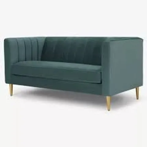 BRAND NEW BOXED MADE.COM AMICIE 2 SEATER SOFA, MARINE GREEN VELVET (1 BOX)