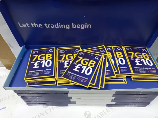 8 BOXES OF LARGE QUANTITIES OF O2 PAYPOINT SIMCARD 7GB FOR £10 PAY AS YOU GO