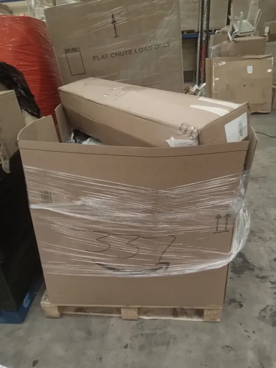 PALLET OF ASSORTED ITEMS INCLUDING TRI-FOLD SOFA BED, RASHNA SHOWER SEAL, AIR FRYER, MAGNETIC FLOAT SWITCH 