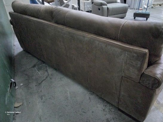 DESIGNER GUY FOUR SEATER FIXED SOFA GRAND OUTBACK MARRONE WITH CONTRASTING STITCHING 
