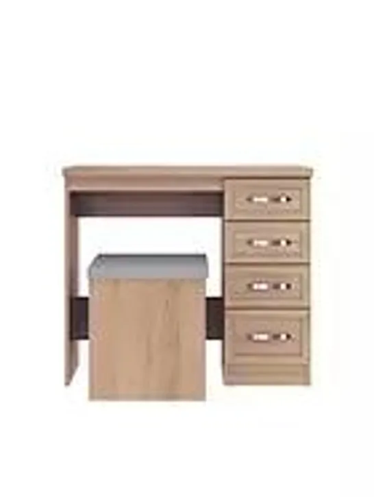 BRAND NEW BOXED CAMBERLEY DRESSING TABLE AND STOOL SET - OAK (1 BOX) RRP £169