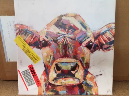 JERSEY COW - WHITE BY JENNIFER SEELEY - WRAPPED CANVAS PAINTING 