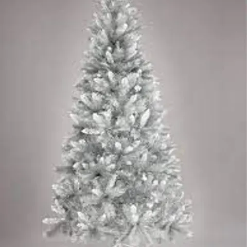 7FT SILVER GREY SPARKLE CHRISTMAS TREE WITH FROSTED TIPS