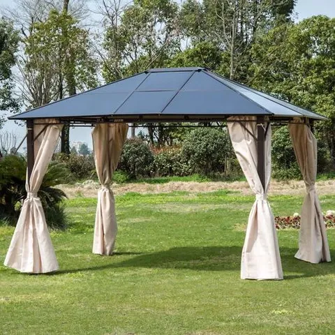 BOXED 3.7M X 3M METAL PATIO GAZEBO (4 BOXES)