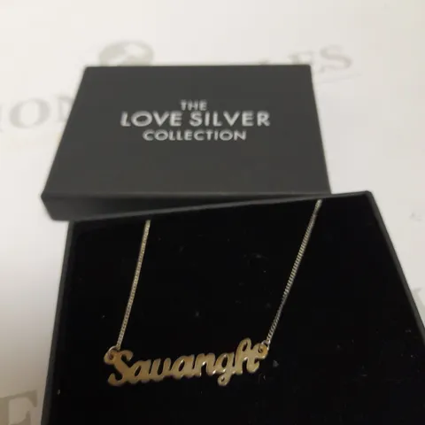 STERLING SILVER PERSONALISED SCRIPT NAME NECKLACE 