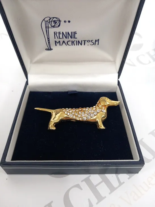 BOXED RENNIE MACKINTOSH DOG BROOCH