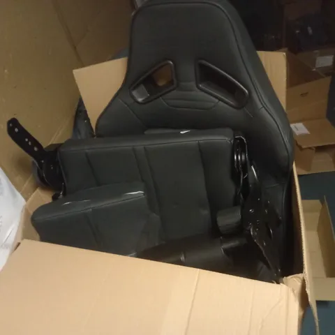 BLACK LEATHER GAMING CHAIR [COLLECTION ONLY]