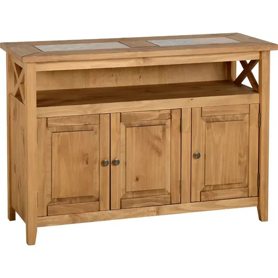 BOXED RUTTER 118CM WIDE PINE SOLID WOOD SIDEBOARD 