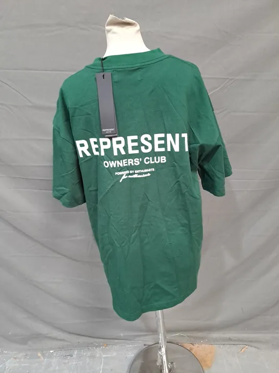 REPRESENT OWNER'S CLUB JERSEY TSHIRT IN GREEN SIZE M