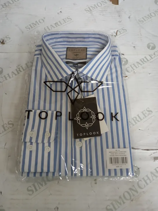 SEALED TOP LOOK MENS SLIM FIT STRIPE SHIRT - SIZE 17