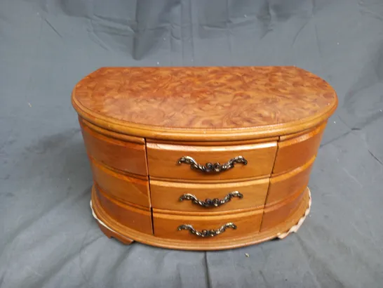 WOODEN DRAWERED JEWELLERY BOX