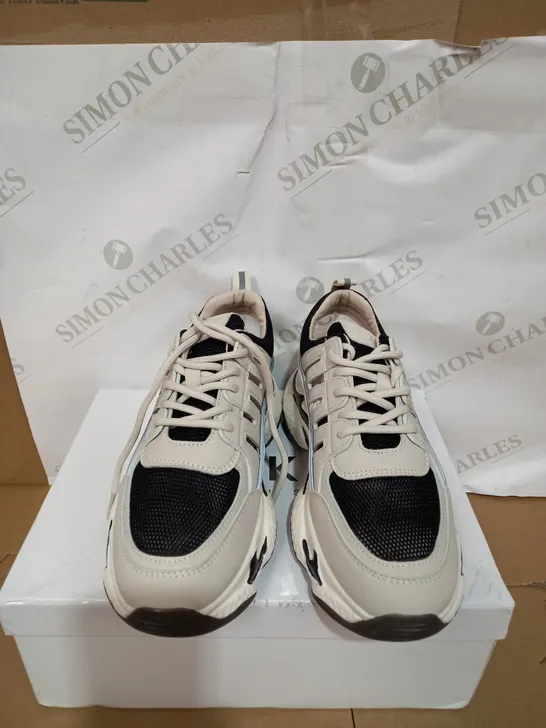 BOXED PAIR OF CUT OUT CHUNKY TRAINERS SIZE 39