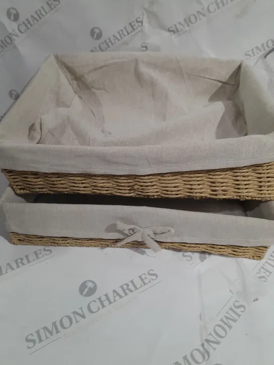 SET OF 2 WICKER BASKET 