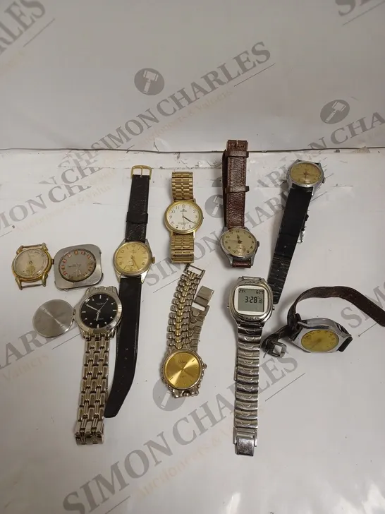 BOX OF APPROXIMATELY 10 ASSORTED WATCHES/SPARE PARTS FROM VARIOUS BRANDS  