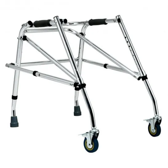 BOXED COSTWAY FOLDING ADJUSTABLE WALKER SMALL ALUMINUM WALKER - SILVER