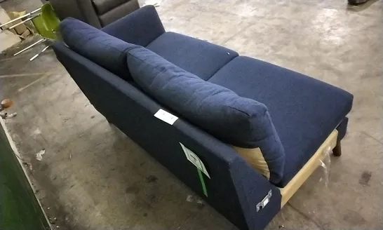 QUALITY BRITISH DESIGNER NAVY BLUE FABRIC SOFA SECTION