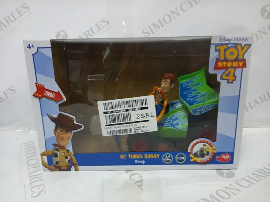 BOXED DISNEY PIXAR TOY STORY 4 RC TURBO BUGGY WOODY RRP £35