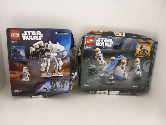 TWO ASSORTED LEGO STAR WARS PRODUCTS TO INCLUDE; 75370 STORMTROOPER MECH AND 75359 332ND AHSOKA'S CLONE TROOPER BATTLE PACK