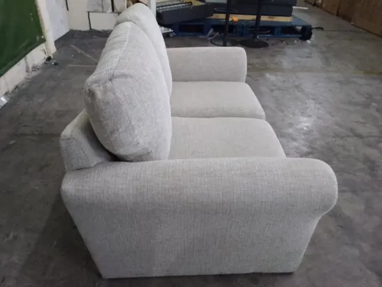 QUALITY DESIGNER 2 SEATER SOFA - LIGHT GREY FABRIC 