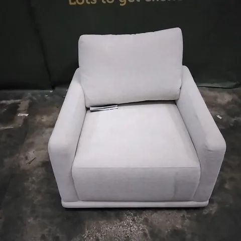 QUALITY BRITISH DESIGNED LOUNGE CO CREAM FABRIC SWIVEL ARMCHAIR