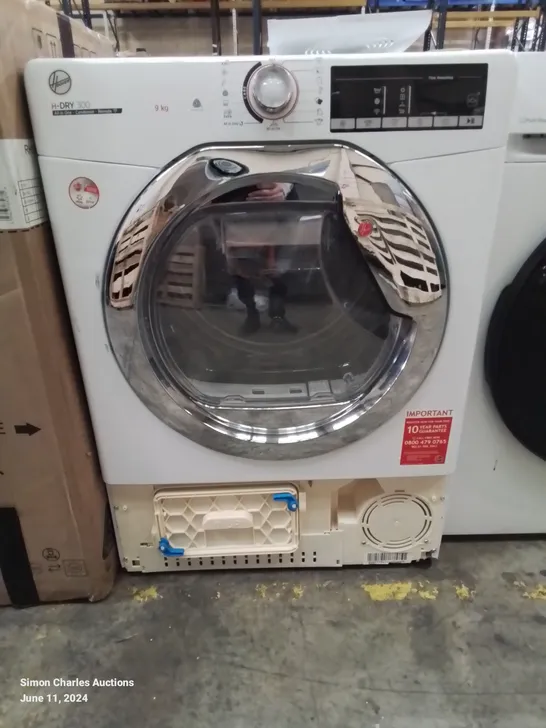 HOOVER H-DRY 300 HLEC9TCE FREESTANDING CONDENSER TUMBLE DRYER, WHITE [COLLECTION ONLY]