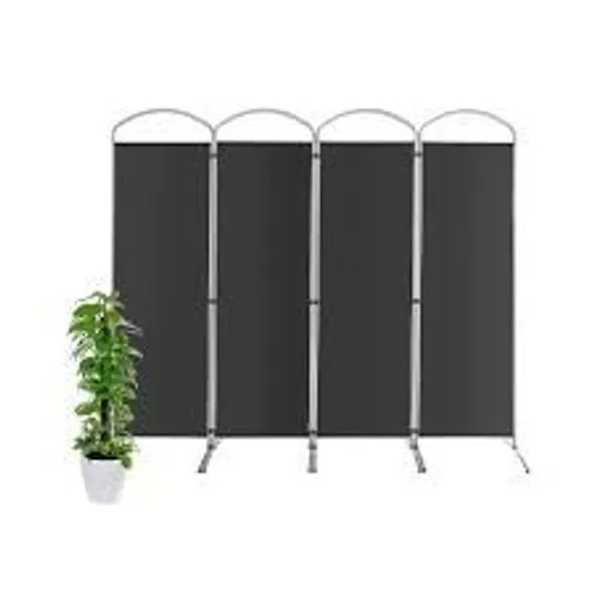 BOXED COSTWAY 6.2FT FOLDING 4-PANEL ROOM DIVIDER FOR HOME OFFICE LIVING ROOM - GREY