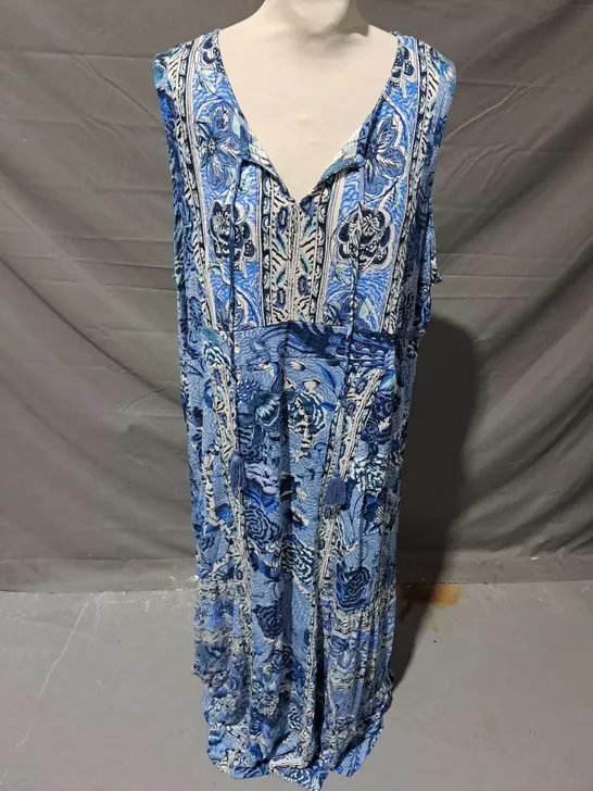 MONSOON PRIYA MAXI DRESS IN BLUE SIZE XL