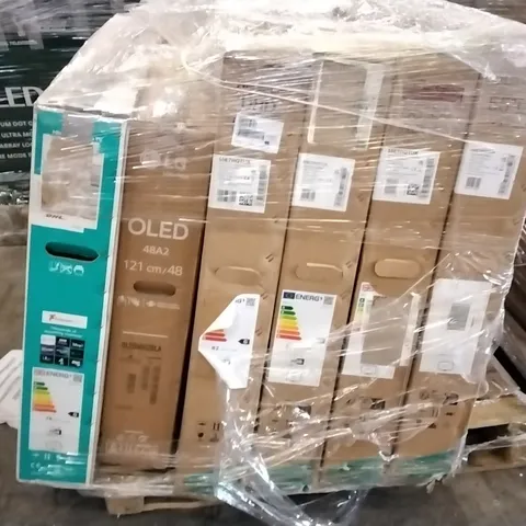 PALLET OF 6 DAMAGED SCREEN FLAT SCREEN TVS 