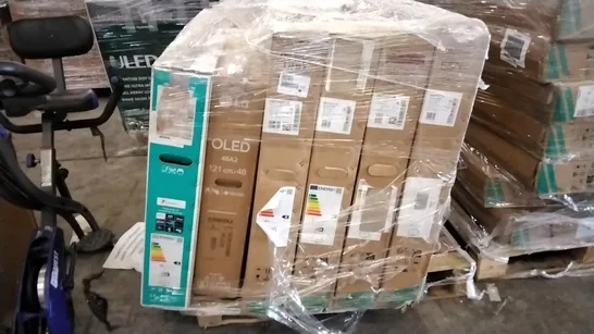 PALLET OF 6 DAMAGED SCREEN FLAT SCREEN TVS 